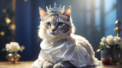 Queen cat on the roof Ai Generative Image