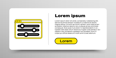 Obraz premium Line Browser setting icon isolated on white background. Adjusting, service, maintenance, repair, fixing. Colorful outline concept. Vector