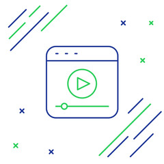 Line Live streaming online videogame play icon isolated on white background. Colorful outline concept. Vector