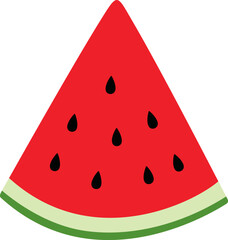 Hand drawn Slice of watermelon on white background 