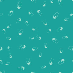 Green Glass of beer icon isolated seamless pattern on green background. Vector