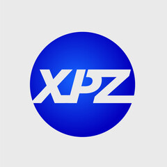 XPZ typography vector icon. XPZ Round monogram with blue color.