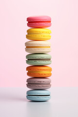 stack of colorful french macarons / macaroons