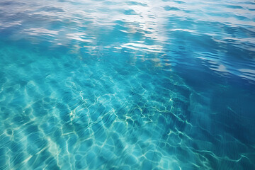 Fototapeta na wymiar Beautiful azure water in the pool in a photorealistic style. AI generated illustration.