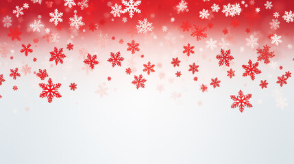 Czerwone zimowe tło świąteczne z płatkami śniegu. Świąteczna tapeta na Boże Narodzenie - obrazy, fototapety, plakaty