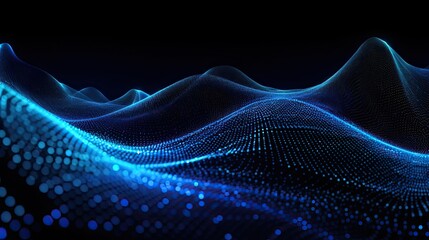 Technology background blue wave