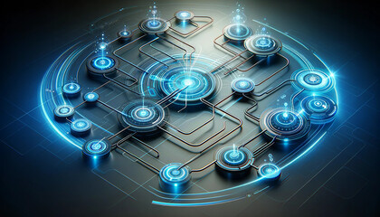 Naklejka premium Pulse Points: The Heartbeat of Tech