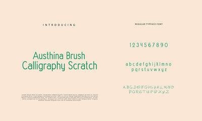 Fototapeta premium Best Alphabet Painting Paint Brush Beauty Script Logotype Font lettering handwritten