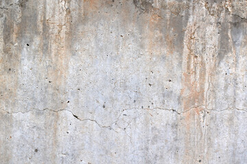 Dirty distressed concrete wall texture background. Old rough and grunge texture wall. Texture of cement wall with black mold and stains. Abandoned building construction. 