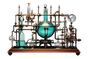 Fototapeta na wymiar Distillation Apparatus Laboratory Mastery Isolated on transparent background