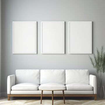 Modern home mockup interior background. Wall background mockups. created with Generative AI Technology.