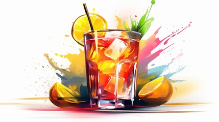 fruit cocktail color illustration.