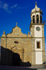 The church of San Antonio de Padua. Catholic temple located in Granadilla. Tenerife (Canary Islands, Spain). It stands out for its Moorish-inspired tower and its 18th-century baroque doorway.