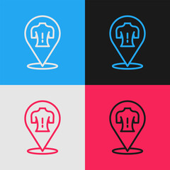 Pop art line Massage icon isolated on color background. Relaxing, leisure. Vector