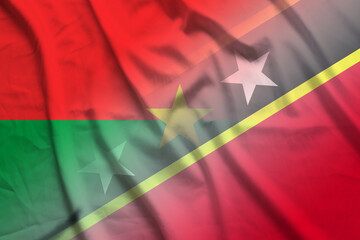 Burkina Faso and Saint Kitts and Nevis state flag international negotiation KNA BFA