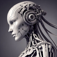 Female robotic head