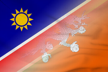 Namibia and Bhutan political flag international relations  NAM