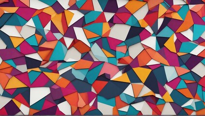 Abstract Colourful 3D Various Shapes Background Template