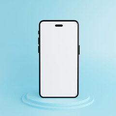 White screen phone for inserting promotional messages cute 3D rendered