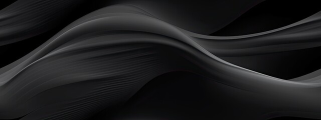 Fototapeta premium Seamless Black dark gray silver white wave abstract design background, wave, wavy line. Ombre gradient. Noise rough grungy grain brushed metal metallic effect. Matte shimmer.Web banner.Wide.Panoramic