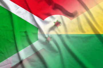 Burundi and Guinea Bissau state flag transborder contract GNB BDI