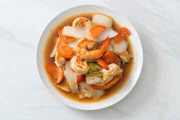 stir-fried Chinese cabbage with shrimps