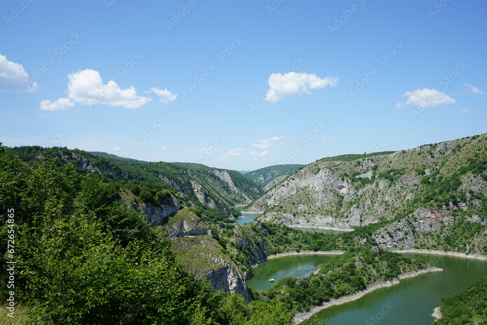 Poster view from the top of the mountain serbia