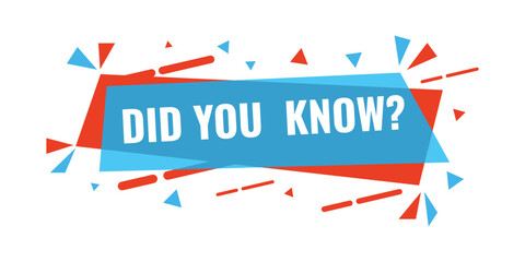 Did you know icon in flat style. Banner interesting facts vector illustration on white isolated background. Explanation sign business concept.