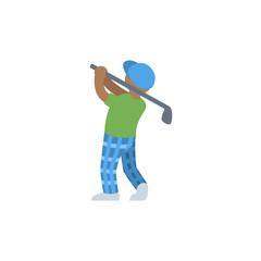 Man Golfing Medium-Dark Skin