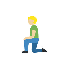 Man Kneeling: Medium-Light Skin Tone