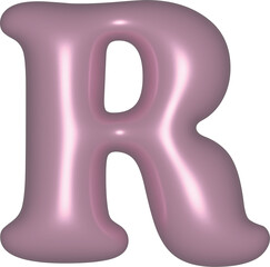 Letters a-z 3D Pink Gritter