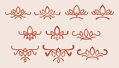 Luxury vintage ornament decorative set, calligraphic and border style.