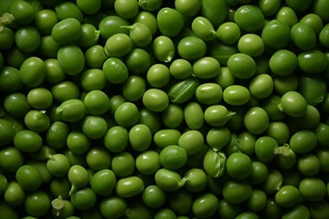 a clear background with green peas. Generative AI