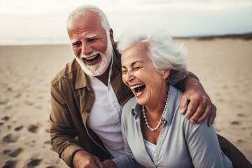 Fototapeta premium married and happy senior couple enjoying vacation