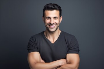 confident and relaxed handsome male face portrait