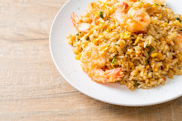 fried shrimps fried rice on plate