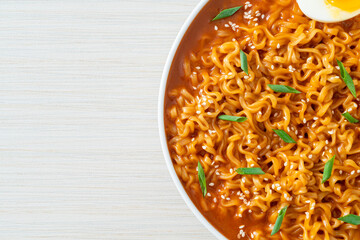 Korean instant noodles with egg