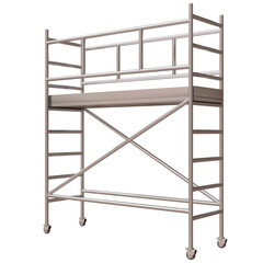 Scaffolding tower isolated on white transparent background, PNG. 