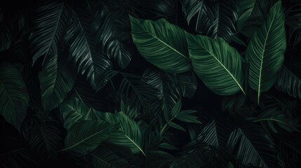 Green leaves fern tropical rainforest background