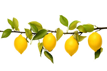 lemon tree branch on transparnt background