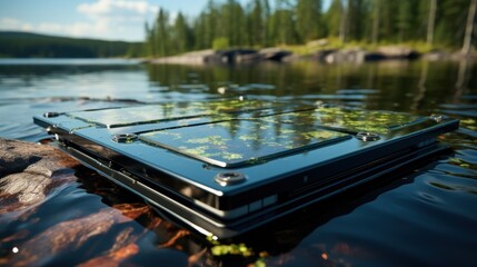 Illustrating floating solar panels