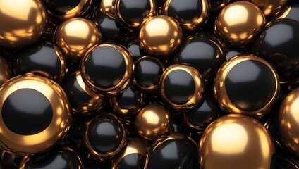 Abstract Sphere black and gold background beautiful close up image wallpaper