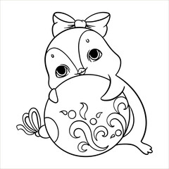 cute penguin outline character coloring vector