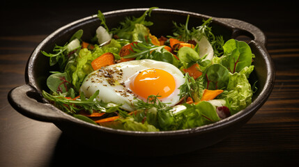 Lambs lettuce with egg and carrots