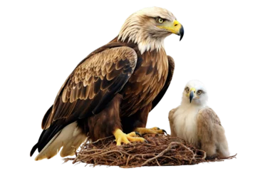 Poster Eagle and little eaglet, cut out © Yeti Studio