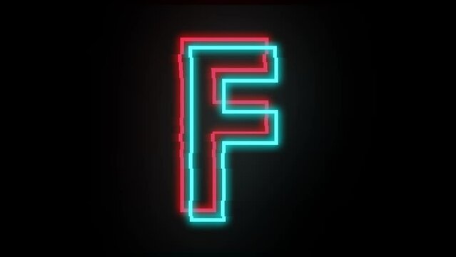 Letter F animated background with glitch style