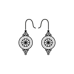 Earrings Indian style women jewelry icon symbol illustration design vector