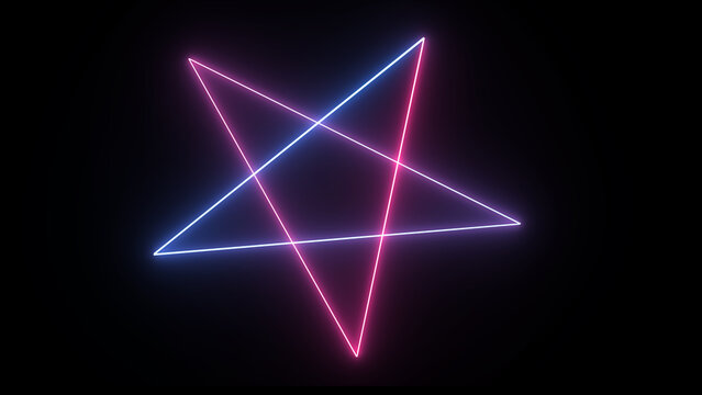 Neon jewish star of david icon black color in circle outline vector. © Amina
