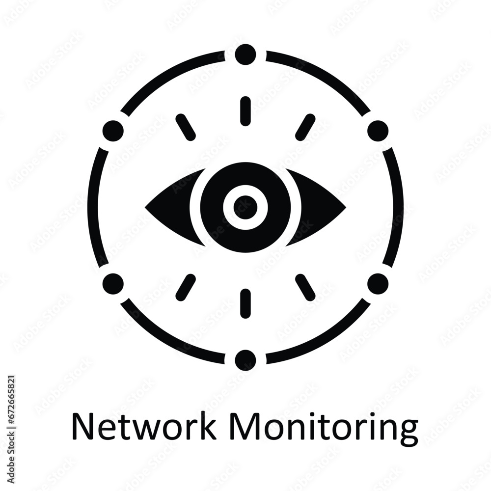 Poster network monitoring vector solid design illustration. symbol on white background eps 10 file