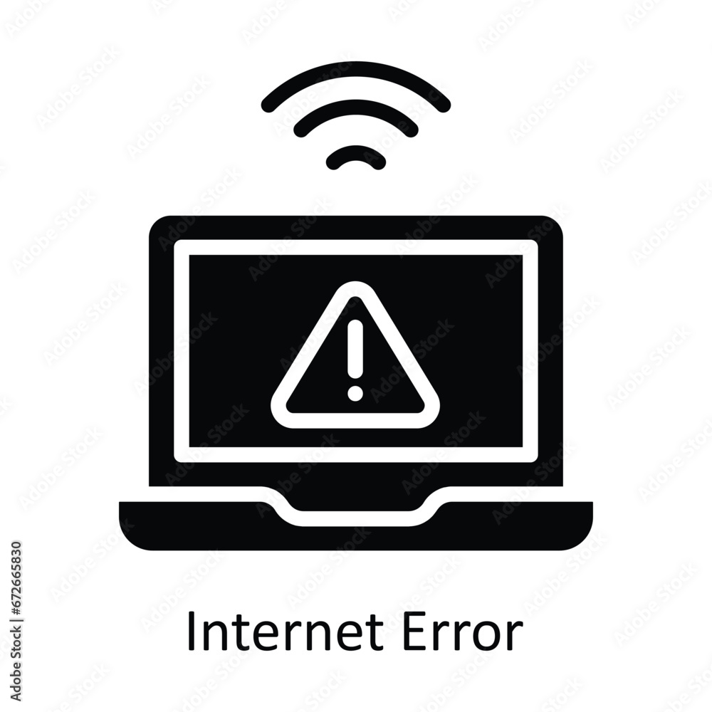 Poster internet error vector solid design illustration. symbol on white background eps 10 file